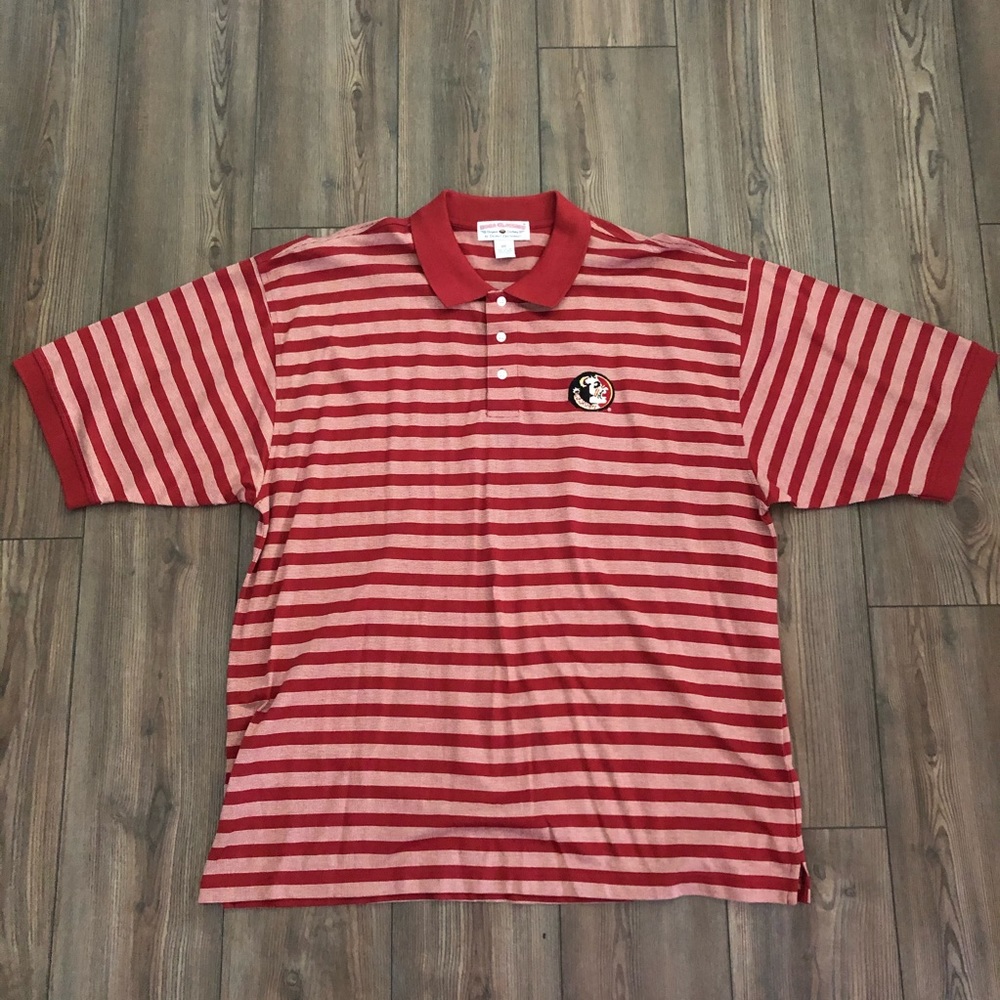 Garnet Striped FSU Polo